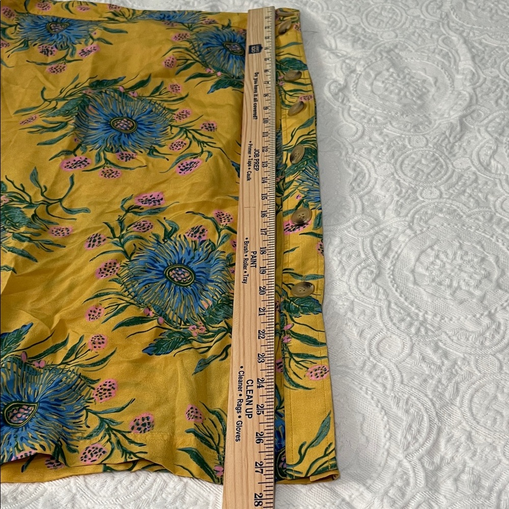 Madewell Skirt Women Size 8 Yellow Floral A-Line Skirt floral colorful - Picture 9 of 10